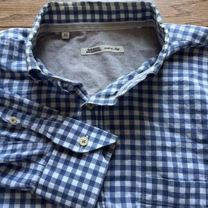 Maurizio Baldassari Shirt Mens XL Blue White Check Plaid Button‎ Down Italy
